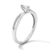 Thumbnail Image 3 of 1/4 CT. T.W. Pear-Shaped Certified Lab-Grown Diamond Crossover Shank Promise Ring in Sterlig Silver (F/SI2)