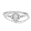 Thumbnail Image 1 of 1/4 CT. T.W. Oval Certified Lab-Grown Diamond Scroll Promise Ring in Sterling Silver (F/SI2)