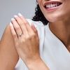 Thumbnail Image 2 of 1/4 CT. T.W. Oval Certified Lab-Grown Diamond Scroll Promise Ring in Sterling Silver (F/SI2)
