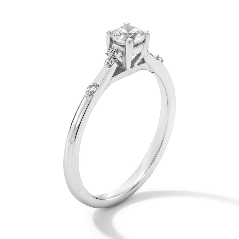 Main Image 3 of 3/8 CT. T.W. Certified Lab-Grown Diamond Promise Ring in Sterling Silver (F/SI2)