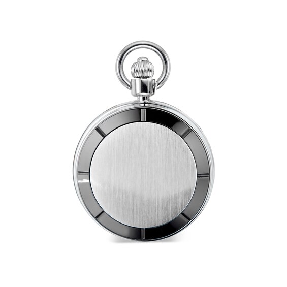James Michael Two-Tone Pocket Watch with Black Dial (Model: Pda011036W)