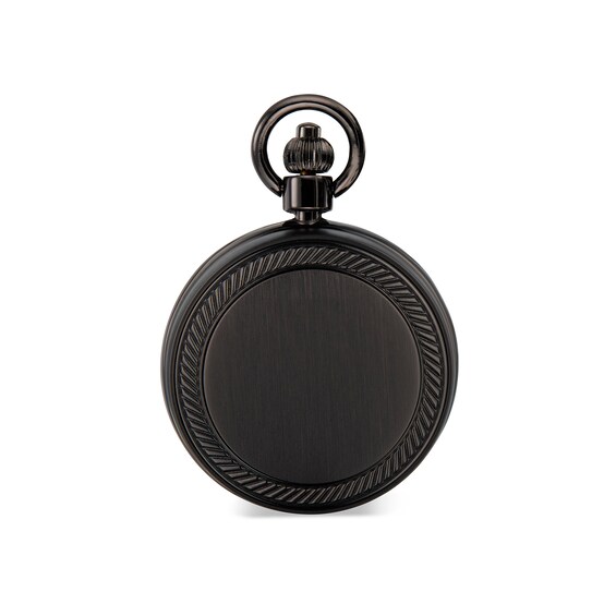 James Michael Gunmetal Pocket Watch with White Dial (Model: Pma011077W)