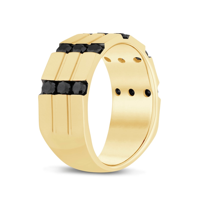 Main Image 2 of 1-1/2 CT. T.W. Black Diamond Stacked Ring in 10K Gold