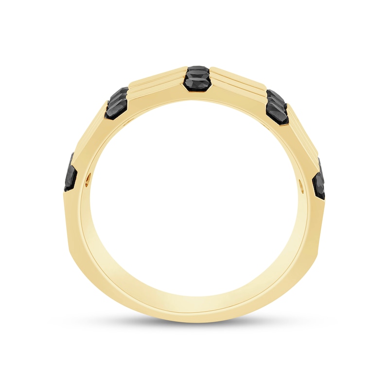 Main Image 3 of 1-1/2 CT. T.W. Black Diamond Stacked Ring in 10K Gold