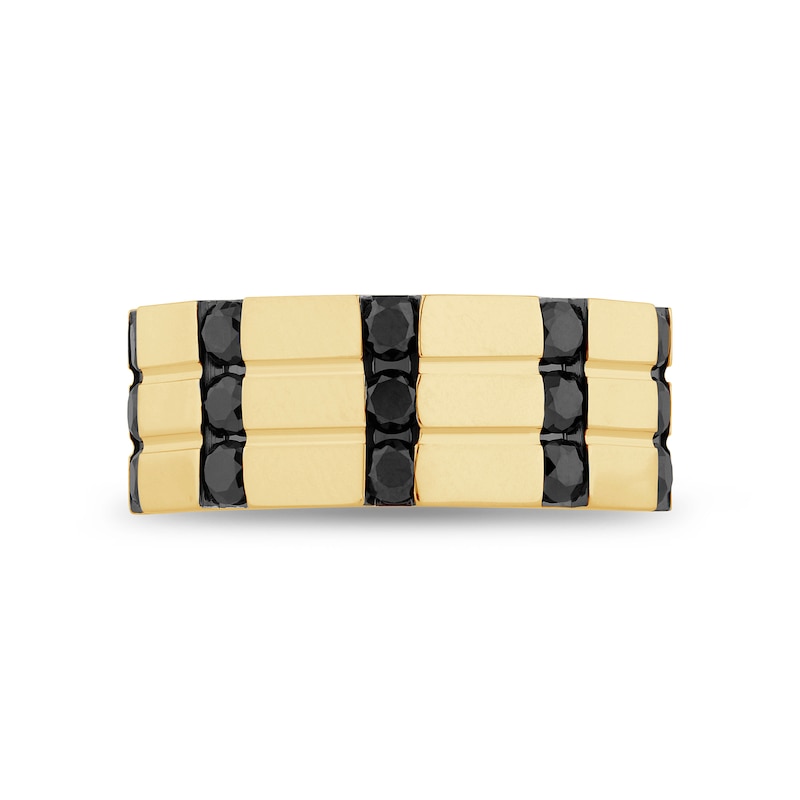 Main Image 4 of 1-1/2 CT. T.W. Black Diamond Stacked Ring in 10K Gold