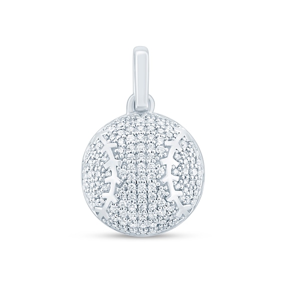 5/8 CT. T.w. Certified Lab-Grown Diamond Baseball Necklace Charm in Sterling Silver (F/Vs2)