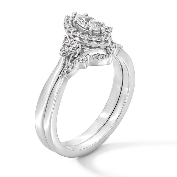 1/2 CT. T.w. Marquise-Cut Diamond Frame Bridal Set in 10K White Gold