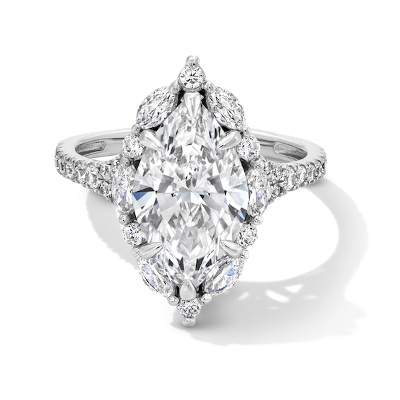 3-3/4 CT. T.w. Marquise-Cut Certified Lab-Grown Diamond Frame Engagement Ring in 14K White Gold (F/Vs2)