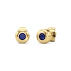 Thumbnail Image 2 of Blue Lab-Created Sapphire Solitaire Stud Earrings in Sterling Silver with 14K Gold Plate