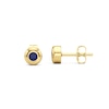 Thumbnail Image 3 of Blue Lab-Created Sapphire Solitaire Stud Earrings in Sterling Silver with 14K Gold Plate