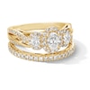 Thumbnail Image 3 of Vera Wang Love Collection 1 CT. T.W. Oval Diamond Three-Stone Engagement Ring in 14K Gold