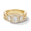 Thumbnail Image 4 of Vera Wang Love Collection 1 CT. T.W. Oval Diamond Three-Stone Engagement Ring in 14K Gold