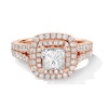 Thumbnail Image 1 of Vera Wang Love Collection 2-1/5 CT. T.W. Princess-Cut Diamond Double Frame Engagement Ring in 14K Rose Gold