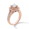 Thumbnail Image 2 of Vera Wang Love Collection 2-1/5 CT. T.W. Princess-Cut Diamond Double Frame Engagement Ring in 14K Rose Gold