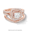 Thumbnail Image 3 of Vera Wang Love Collection 2-1/5 CT. T.W. Princess-Cut Diamond Double Frame Engagement Ring in 14K Rose Gold