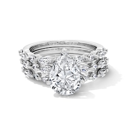 3-1/3 CT. T.W. Pear-Shaped Certified Lab-Grown Diamond Three-Piece Bridal Set in 14K White Gold (F/VS2)