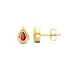 Thumbnail Image 3 of Teardrop-Shaped Lab-Created Ruby Solitaire Stud Earrings in Sterling Silver with 14K Gold Plate