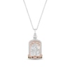 Thumbnail Image 1 of Enchanted Disney Belle Mother of Pearl, Citrine and 1/8 CT. T.W. Diamond Pendant in Sterling Silver - 19"