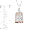 Thumbnail Image 3 of Enchanted Disney Belle Mother of Pearl, Citrine and 1/8 CT. T.W. Diamond Pendant in Sterling Silver - 19"