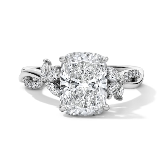 3-1/2 CT. T.w. Cushion-Cut Certified Lab-Grown Diamond Engagement Ring in 14K White Gold (F/Vs2)