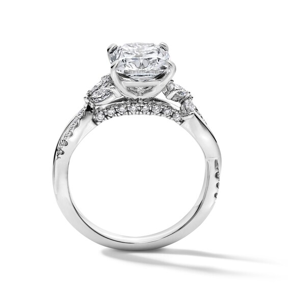 3-1/2 CT. T.w. Cushion-Cut Certified Lab-Grown Diamond Engagement Ring in 14K White Gold (F/Vs2)