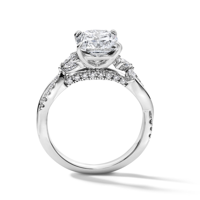 Main Image 2 of 3-1/2 CT. T.W. Cushion-Cut Certified Lab-Grown Diamond Engagement Ring in 14K White Gold (F/VS2)