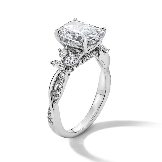 3-1/2 CT. T.w. Cushion-Cut Certified Lab-Grown Diamond Engagement Ring in 14K White Gold (F/Vs2)