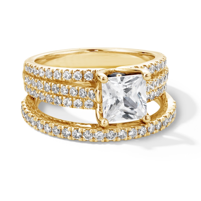 Main Image 3 of Vera Wang Love Collection 2 CT. T.W. Princess-Cut Certified Diamond Engagement Ring in 14K Gold (I/SI2)