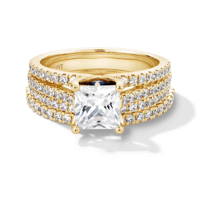 Main Image 4 of Vera Wang Love Collection 2 CT. T.W. Princess-Cut Certified Diamond Engagement Ring in 14K Gold (I/SI2)