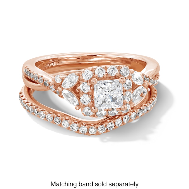 Main Image 3 of Vera Wang Love Collection 1 CT. T.W. Princess-Cut Diamond Frame Engagement Ring in 14K Rose Gold