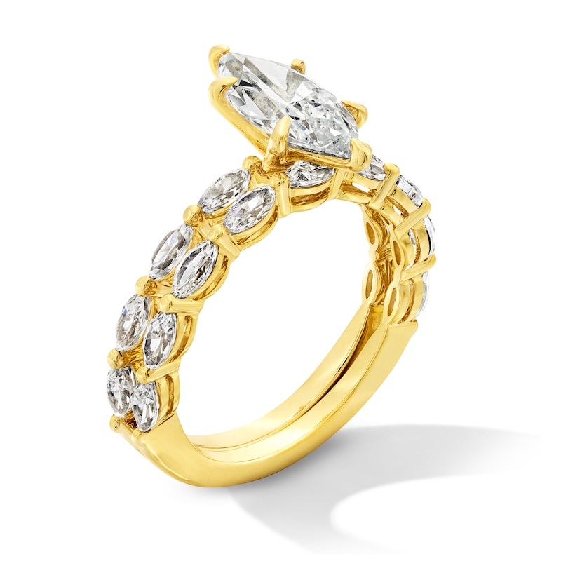 Main Image 2 of 2-1/2 CT. T.W. Marquise-Cut Certified Lab-Grown Diamond Bridal Set in 14K Gold (F/VS2)