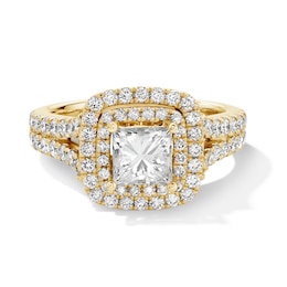 Vera Wang Love Collection 2-1/5 CT. T.W. Princess-Cut Diamond Double Frame Engagement Ring in 14K Gold