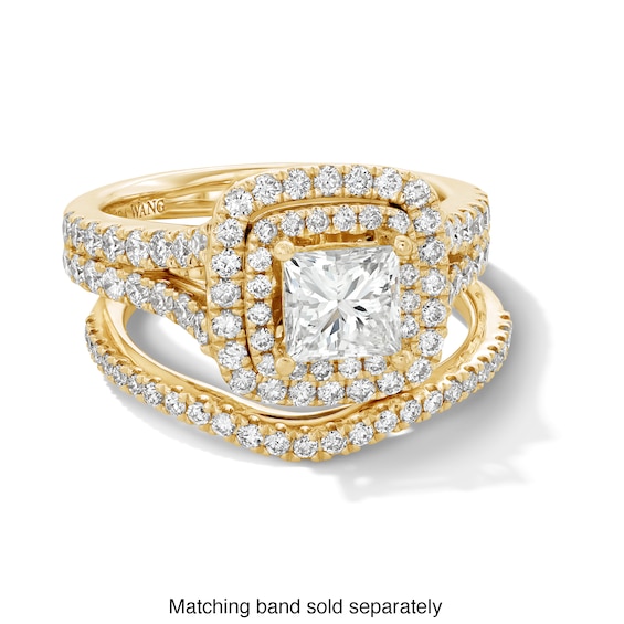 Vera Wang Love Collection 2-1/5 CT. T.w. Princess-Cut Diamond Double Frame Engagement Ring in 14K Gold