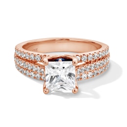 Vera Wang Love Collection 2 CT. T.W. Princess-Cut Certified Diamond Engagement Ring in 14K Rose Gold (I/SI2)