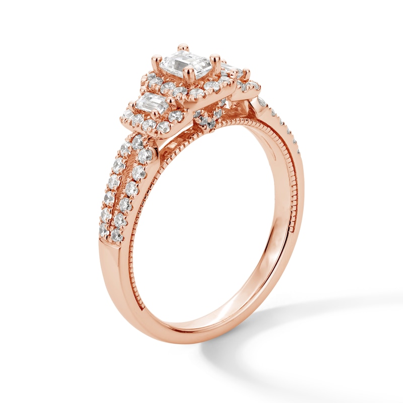 Main Image 2 of Vera Wang Love Collection 2 CT. T.W. Princess-Cut Certified Diamond Engagement Ring in 14K Rose Gold (I/SI2)
