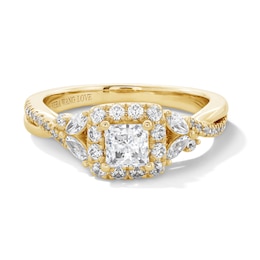 Vera Wang Love Collection 1 CT. T.W. Princess-Cut Diamond Frame Engagement Ring in 14K Gold