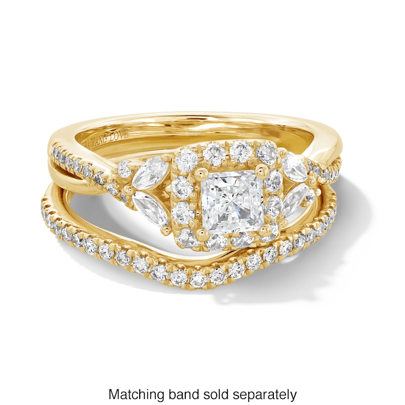 Main Image 3 of Vera Wang Love Collection 1 CT. T.W. Princess-Cut Diamond Frame Engagement Ring in 14K Gold