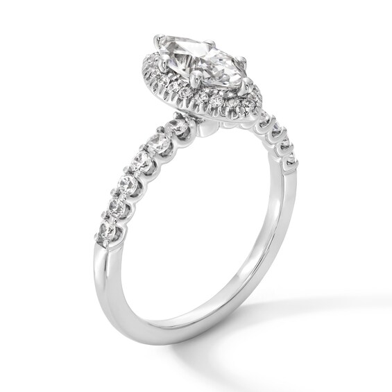 1-1/2 CT. T.w. Marquise-Cut Certified Lab-Grown Diamond Frame Ring in 14K White Gold (F/Si2)