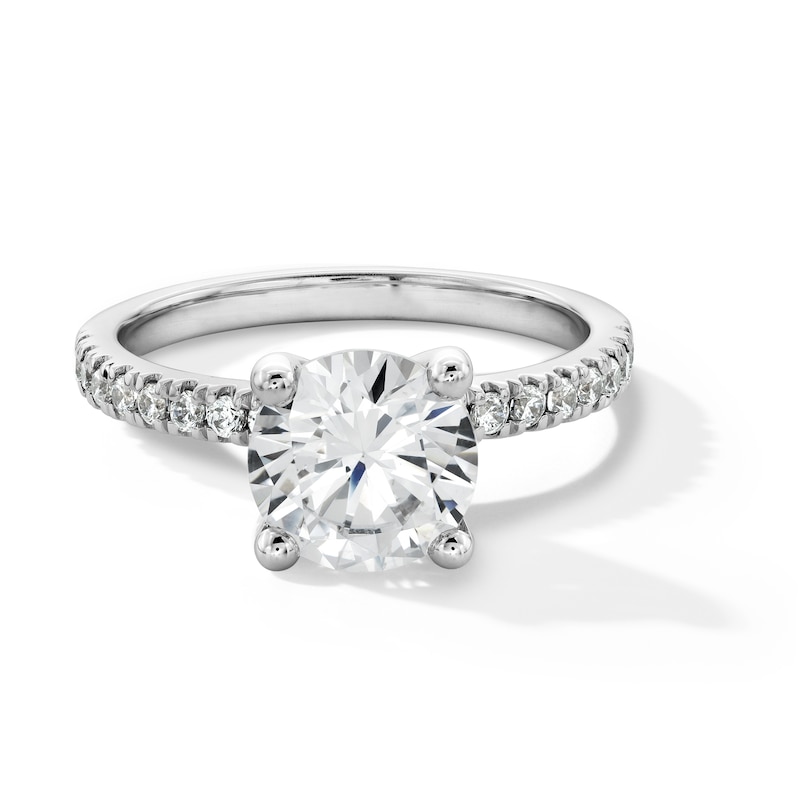 Main Image 1 of 5-5/8 CT. T.W. Princess-Cut Certified Lab-Grown Diamond Bridal Set in Platinum (F/VS2)
