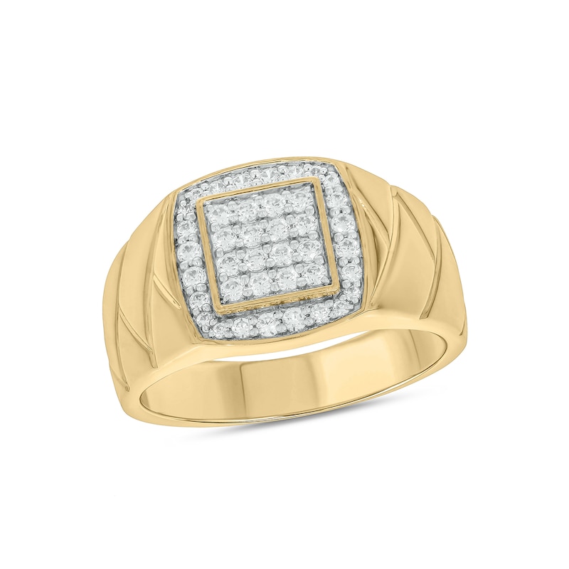 Main Image 1 of 1/2 CT. T.W. Multi-Diamond Cushion Frame Fashion Ring in 10K Gold