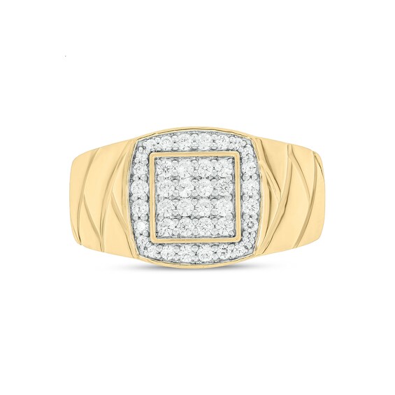 1/2 CT. T.w. Multi-Diamond Cushion Frame Fashion Ring in 10K Gold