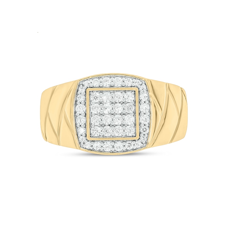 Main Image 3 of 1/2 CT. T.W. Multi-Diamond Cushion Frame Fashion Ring in 10K Gold