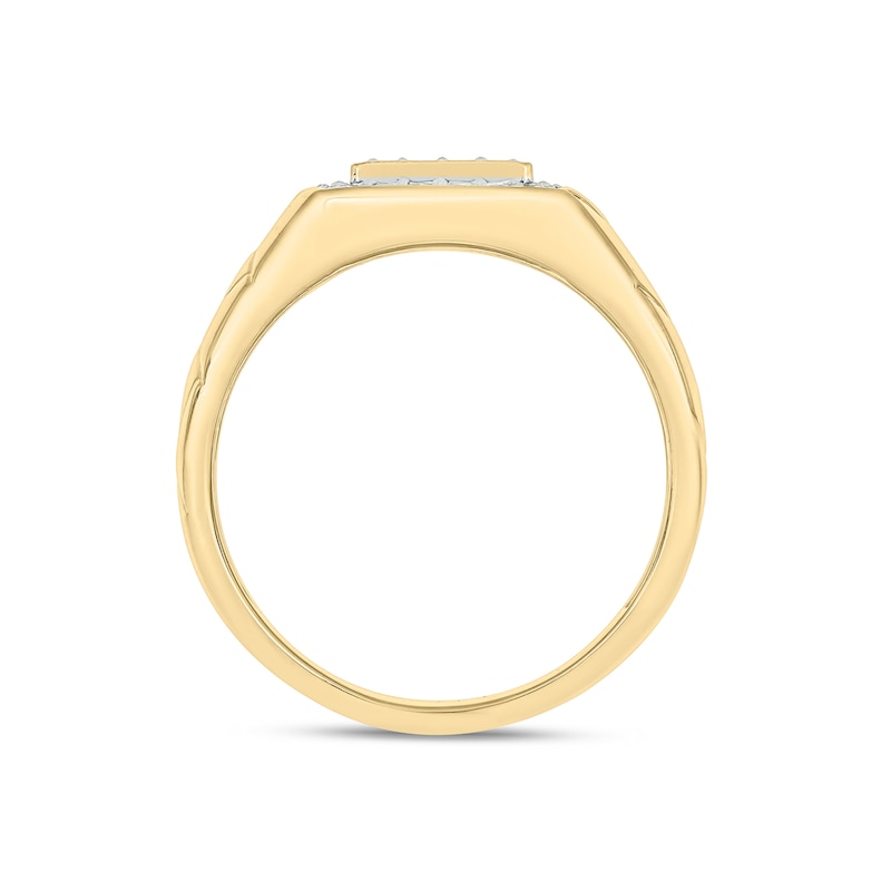 Main Image 4 of 1/2 CT. T.W. Multi-Diamond Cushion Frame Fashion Ring in 10K Gold