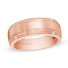 Thumbnail Image 1 of Vera Wang Love Collection Men’s 1/20 CT. T.W. Diamond Four-Stone Wedding Band in 14K Rose Gold