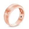 Thumbnail Image 2 of Vera Wang Love Collection Men’s 1/20 CT. T.W. Diamond Four-Stone Wedding Band in 14K Rose Gold