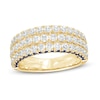 Thumbnail Image 1 of Vera Wang Love Collection 1-1/2 CT. T.W. Diamond and Blue Sapphire Multi-Row Band in 14K Gold