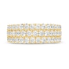 Thumbnail Image 3 of Vera Wang Love Collection 1-1/2 CT. T.W. Diamond and Blue Sapphire Multi-Row Band in 14K Gold