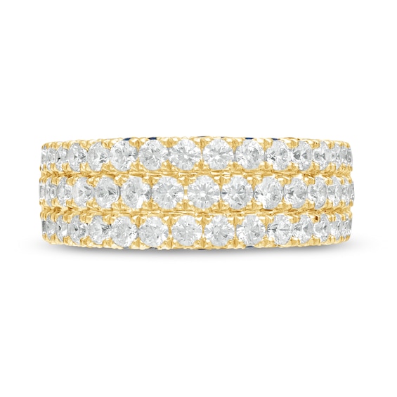 Vera Wang Love Collection 1-1/2 CT. T.w. Diamond and Blue Sapphire Multi-Row Band in 14K Gold