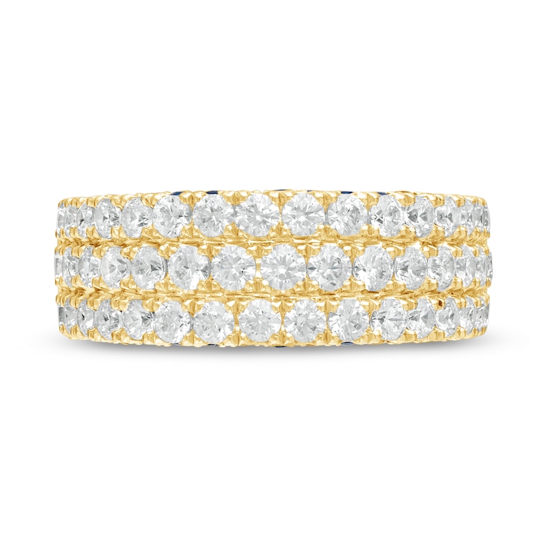 Main Image 3 of Vera Wang Love Collection 1-1/2 CT. T.W. Diamond and Blue Sapphire Multi-Row Band in 14K Gold