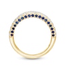Thumbnail Image 4 of Vera Wang Love Collection 1-1/2 CT. T.W. Diamond and Blue Sapphire Multi-Row Band in 14K Gold